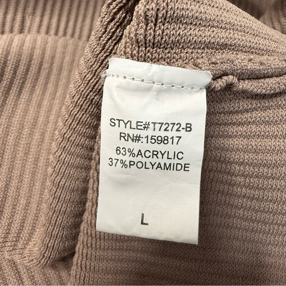 Altar’d State | Taupe Ribbed Square Neck Bodycon Mini Dress Size Large - Picture 8 of 9